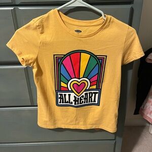 Kids Old Navy Yellow 'All Heart' Graphic Tee
